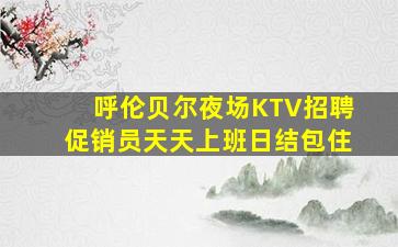 呼伦贝尔夜场KTV招聘促销员天天上班日结包住
